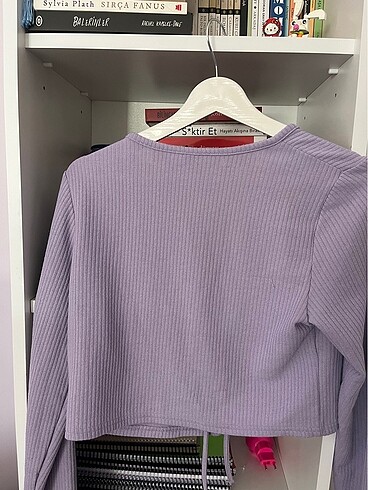 H&M lila coquette crop hırka