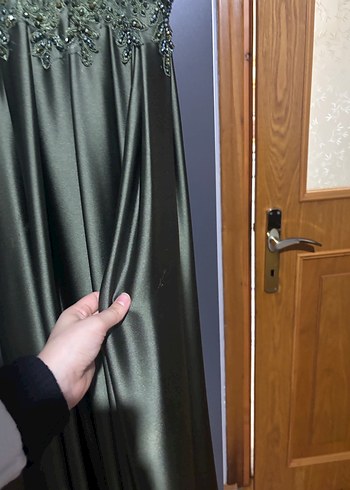 Nakışlı Straplez Uzun Kadın Abiye Elbise - Görsel 5