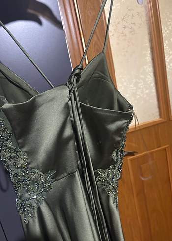 Nakışlı Straplez Uzun Kadın Abiye Elbise - Görsel 8