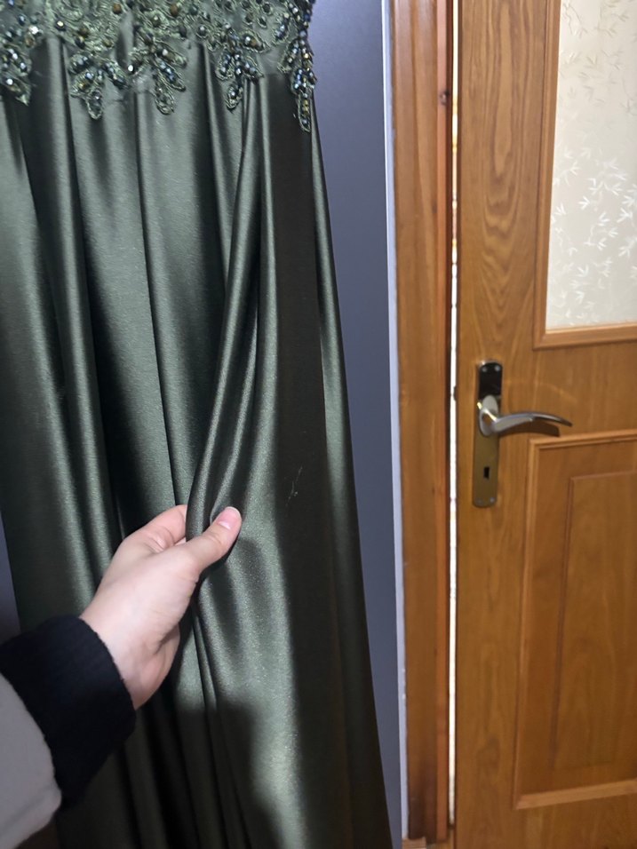 Nakışlı Straplez Uzun Kadın Abiye Elbise - Görsel 5