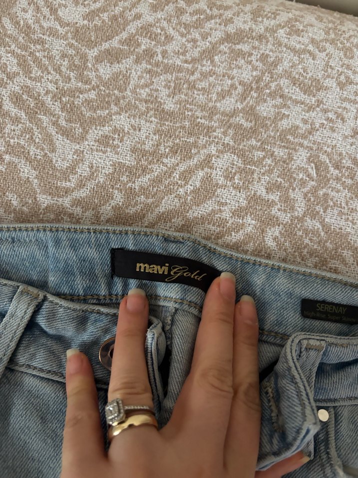 Mavi serenay jean yüksek bel - Görsel 3