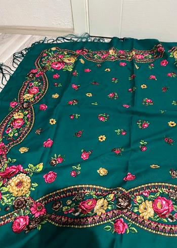 Renkli Turkuaz Bohem Kadın Şal - Görsel 6