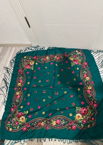 Renkli Turkuaz Bohem Kadın Şal - Görsel 4