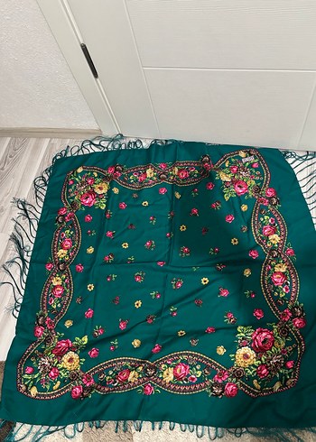 Renkli Turkuaz Bohem Kadın Şal - Görsel 3