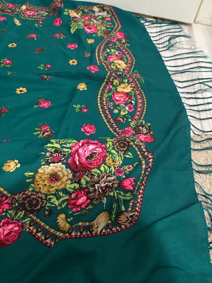 Renkli Turkuaz Bohem Kadın Şal - Görsel 5