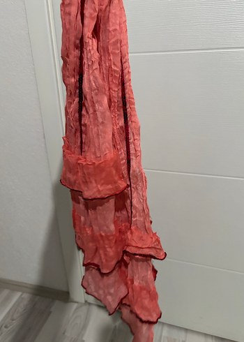 Kırmızı Keten Bohem Kadın Şal - Görsel 9