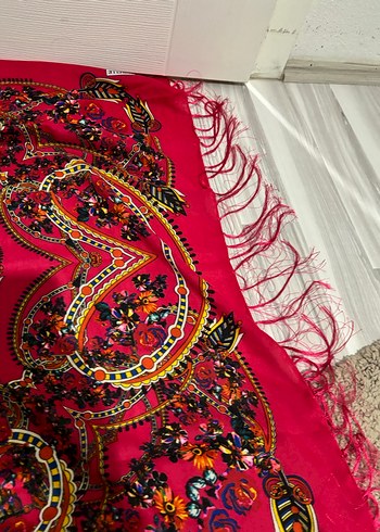 Püsküllü Pembe Bohem Kadın Fular - Görsel 8