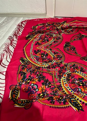 Püsküllü Pembe Bohem Kadın Fular - Görsel 10