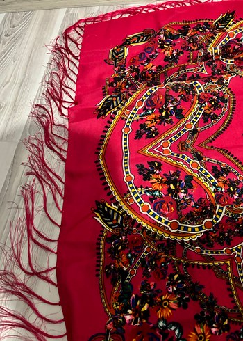 Püsküllü Pembe Bohem Kadın Fular - Görsel 7