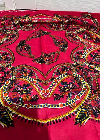 Püsküllü Pembe Bohem Kadın Fular - Görsel 9