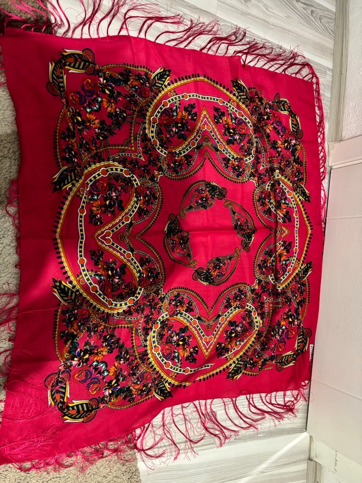 Püsküllü Pembe Bohem Kadın Fular - Görsel 5