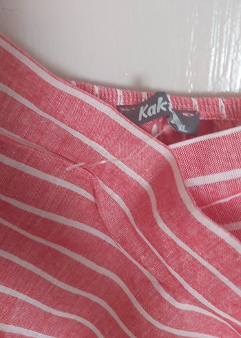 Pembe Çizgili Midi Elbise - Görsel 4