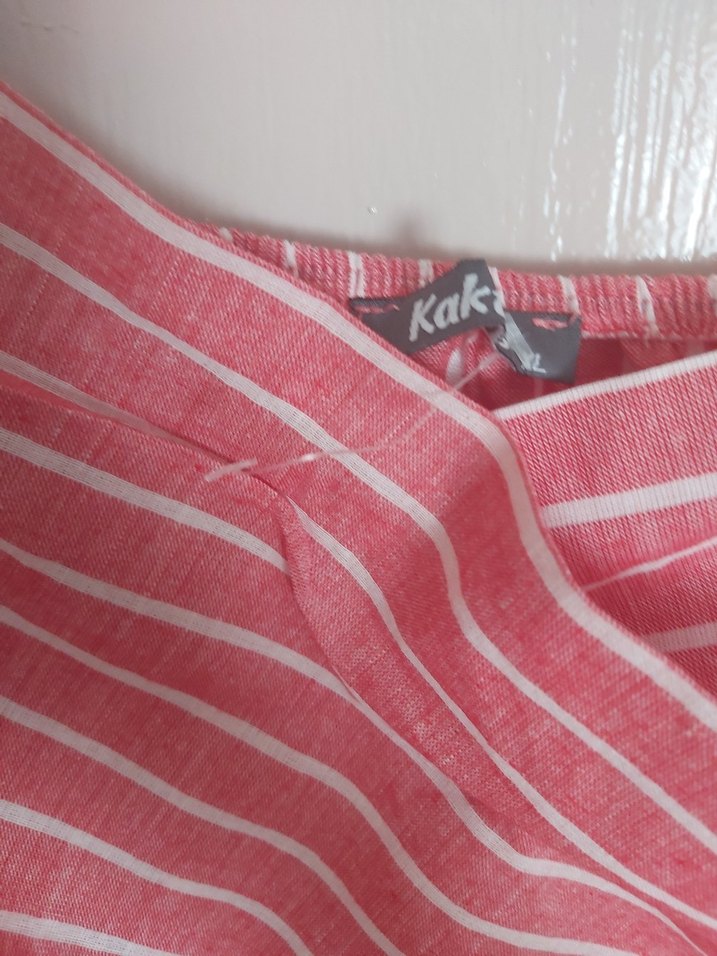 Pembe Çizgili Midi Elbise - Görsel 4