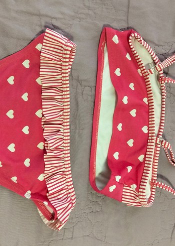 H&M Kız çocuk Kalp Desenli Pembe Bikini