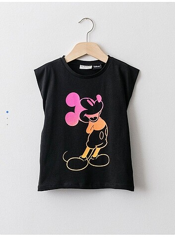 Mickey Mouse Baskılı Kız Çocuk Tişört