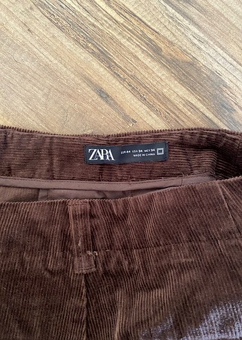 Zara Relaxed Fit Pilili Kadife Pantolon - Görsel 4