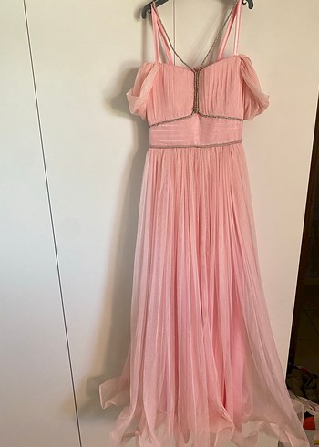 Pembe Pilili Uzun Gelinlik - Görsel 2