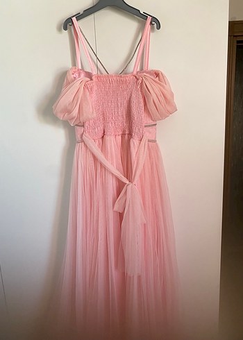 Pembe Pilili Uzun Gelinlik - Görsel 6