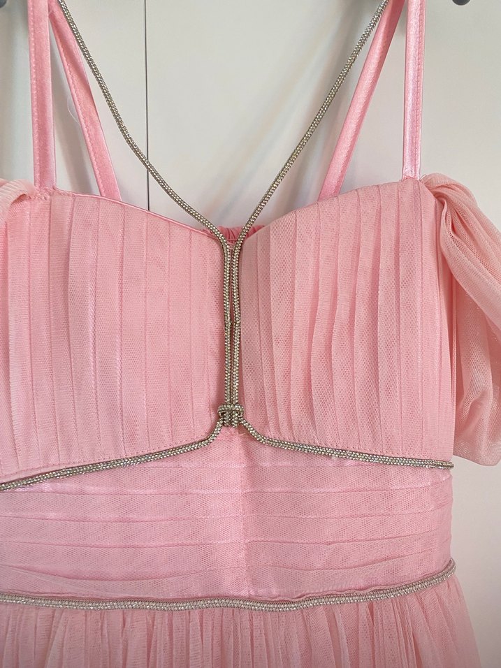 Pembe Pilili Uzun Gelinlik - Görsel 5