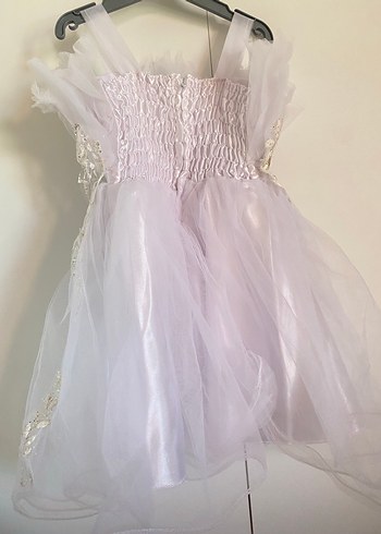 Kız Çocuk Beyaz Dantel İşlemeli gelinlik - Görsel 7