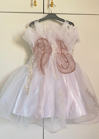 Kız Çocuk Beyaz Dantel İşlemeli gelinlik - Görsel 2