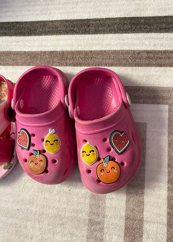Kız Çocuk Pembe Pop Art Terlik ve Sandalet - Görsel 4