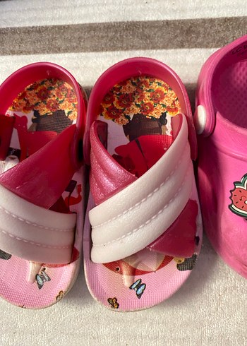 Kız Çocuk Pembe Pop Art Terlik ve Sandalet - Görsel 5