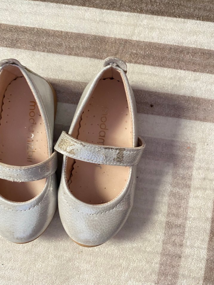 Kız Çocuk Beyaz Tokalı Babet Ayakkabı - Görsel 2