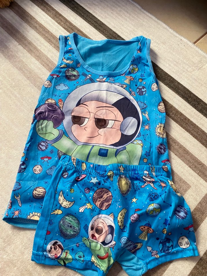 Çocuk Renkli baxer atlet takım - Görsel 5