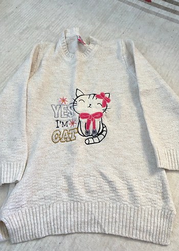 4 tane Beyaz Nakışlı Çocuk KAZAK - Görsel 6