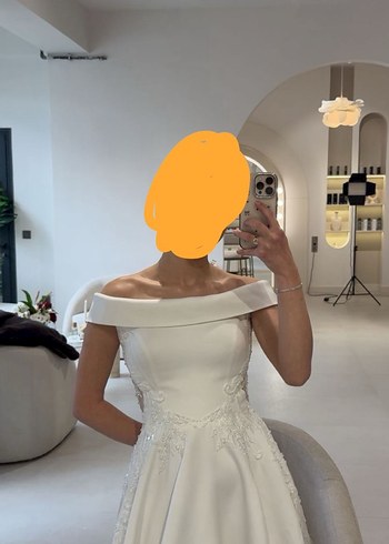 Beyaz Straplez A Kesim Uzun Gelinlik/Nikahlık - Görsel 3