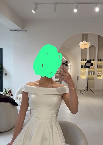 Beyaz Straplez A Kesim Uzun Gelinlik/Nikahlık - Görsel 2