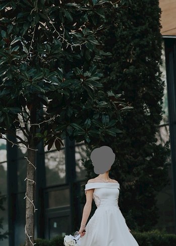 Beyaz Straplez A Kesim Uzun Gelinlik/Nikahlık - Görsel 4