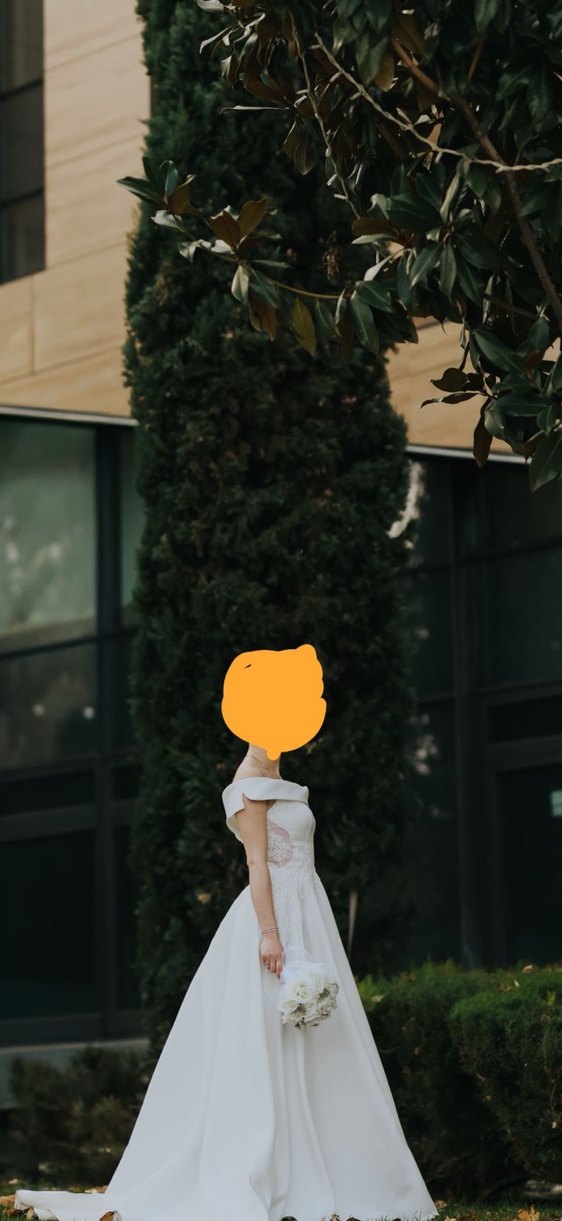 Beyaz Straplez A Kesim Uzun Gelinlik/Nikahlık - Görsel 5