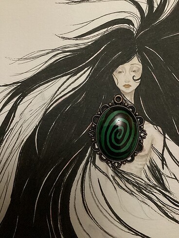 Fairycore yeşil kolye ucu spiral