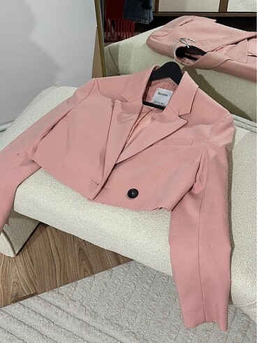 Crop blazer ceket