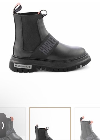 Harley Davidson Siyah Platform Topuklu Harley Biker Bot