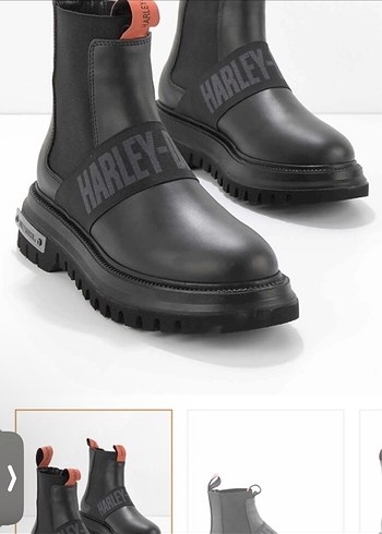 Siyah Platform Topuklu Harley Biker Bot