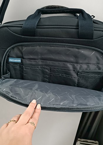 Beden siyah Renk Samsonite Fermuarlı Siyah Erkek Evrak Çantası
