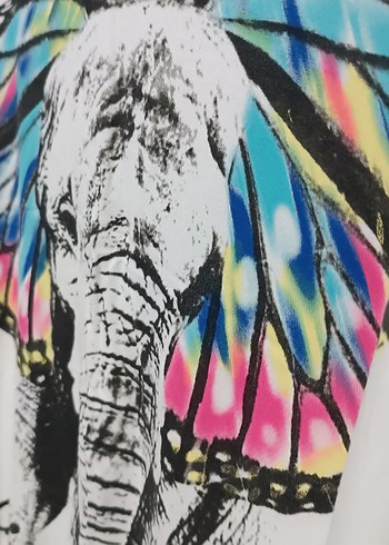 Kelebek Kanatlı Fil Desenli Hamile Tişörtü - Görsel 3