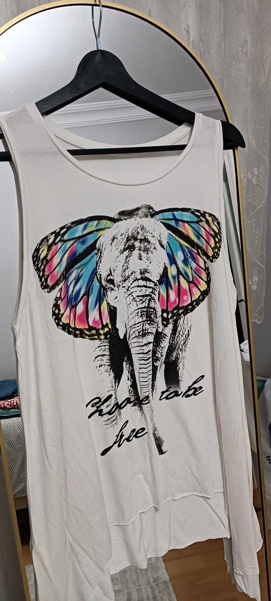 Kelebek Kanatlı Fil Desenli Hamile Tişörtü - Görsel 2