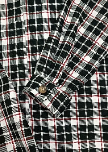 Kapüşonlu Gri Ekose kız çocuk Gömlek - Görsel 5