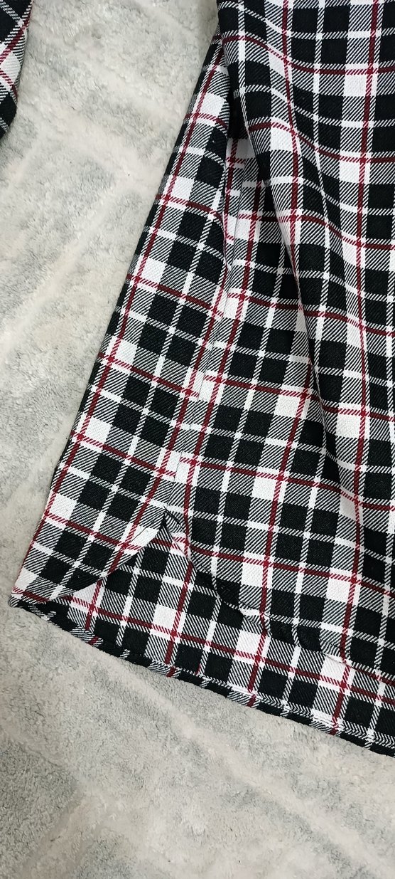 Kapüşonlu Gri Ekose kız çocuk Gömlek - Görsel 4