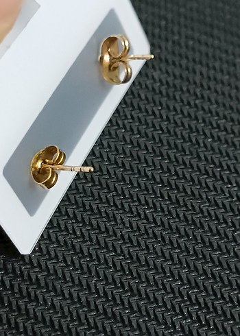 Altın Renkli Mini Yıldız Küpeler(çelik) - Görsel 5