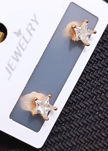 Altın Renkli Mini Yıldız Küpeler(çelik) - Görsel 3