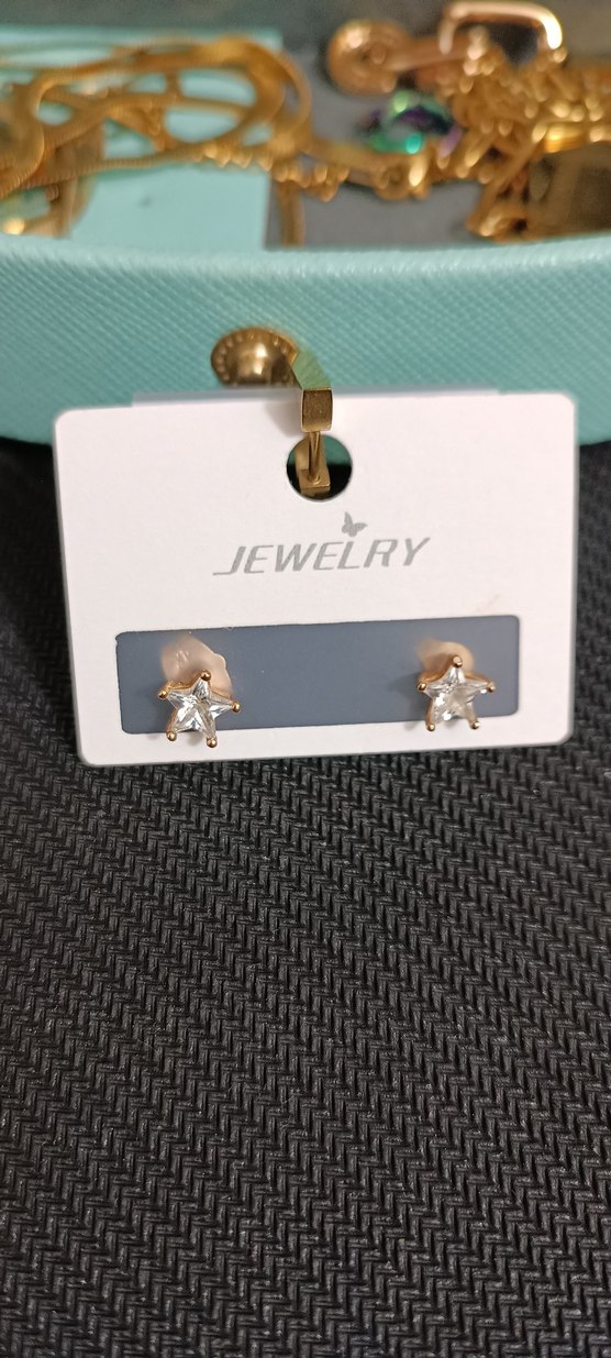 Altın Renkli Mini Yıldız Küpeler(çelik) - Görsel 2