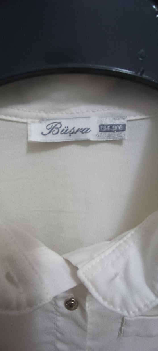 Düğmeli, Uzun Kollu, şifon,kırık Beyaz Gömlek - Görsel 4