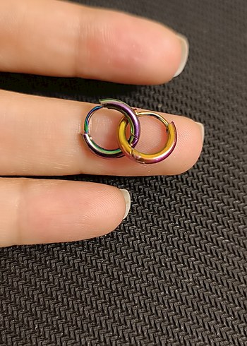 Renkli Tie-Dye Midi Küpe - Görsel 4