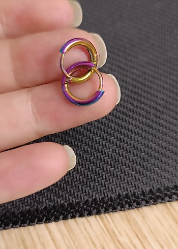 Renkli Tie-Dye Midi Küpe - Görsel 3