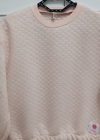 Kız Çocuk Pembe Örme Sweatshirt - Görsel 4